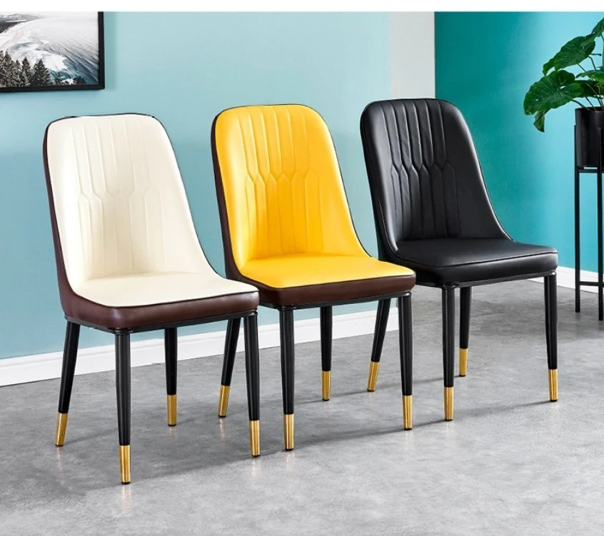 Best Selling Hot Products High Quality with Low Price Restaurant Home Dinner Furmiture Metal Leisure PU Leather Modern Dining Chair