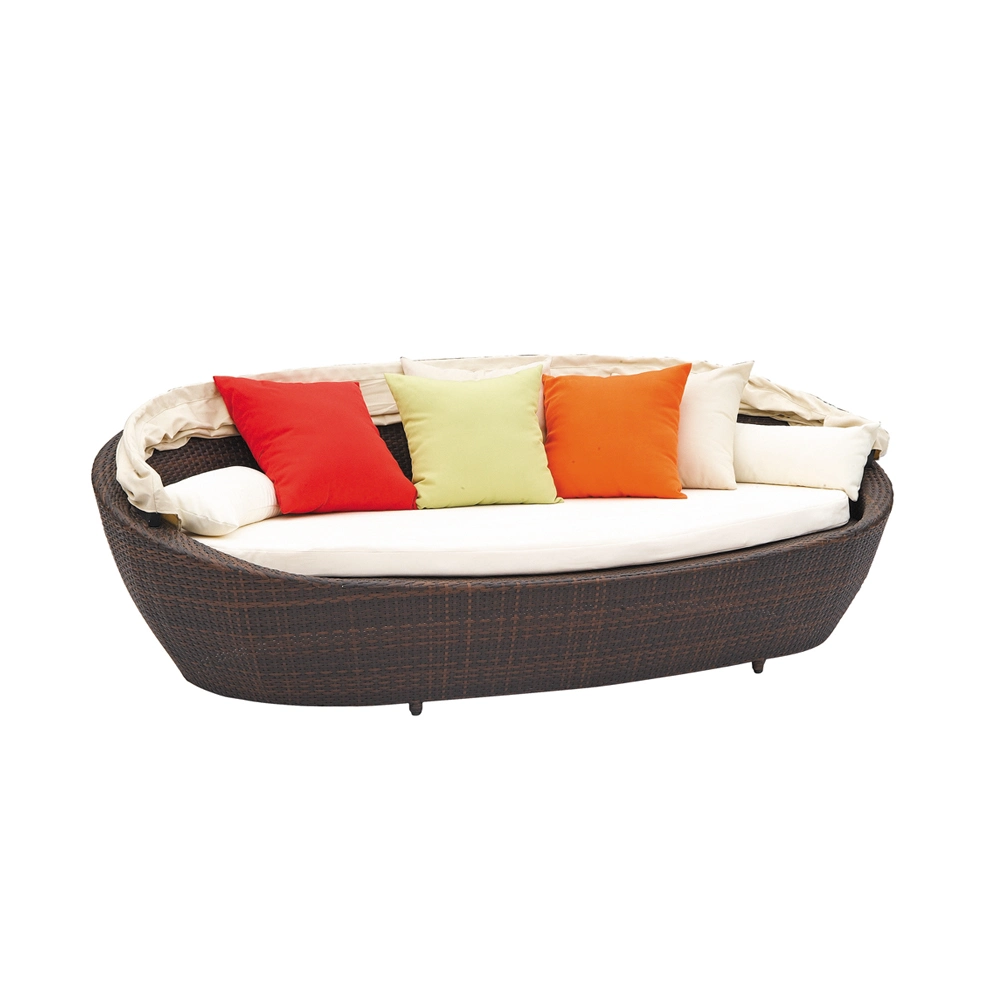 Wholesale Outdoor Garden Pool Furniture Sofa Bed Rattan Sun Lounger Daybed Leisure Beach Swimming Pool Sunbed Lounge Day Bed Aluminum Folding Round Sun Bed
